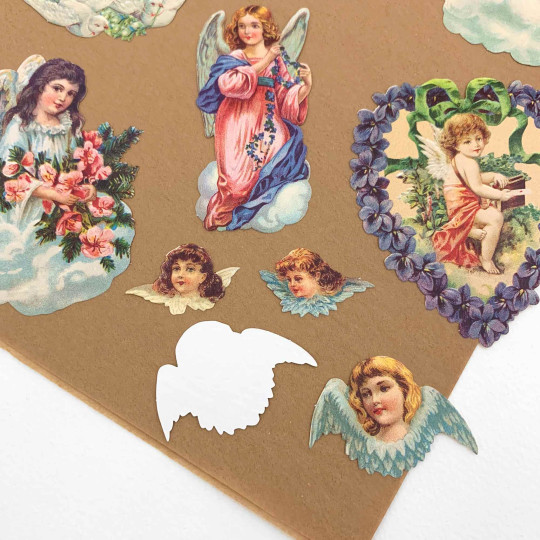 Angels and Flowers Loose Valentine Paper Scrap Pack